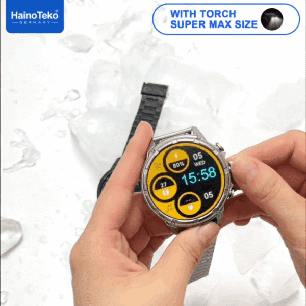 HainoTeko RW-60 Max - Smart Watch avec Grand Écran AMOLED & Lampe Torche – Image 6