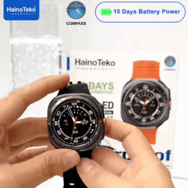 HainoTeko-17 Waterproof - Smart Watch Ultra AMOLED, 15 jours d’Autonomie & Boussole intégrée – Image 2