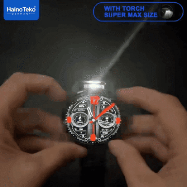 HainoTeko RW-60 Max - Smart Watch avec Grand Écran AMOLED & Lampe Torche – Image 7