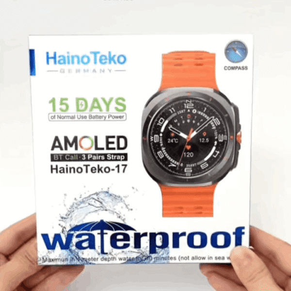 HainoTeko-17 Waterproof - Smart Watch Ultra AMOLED, 15 jours d’Autonomie & Boussole intégrée – Image 7