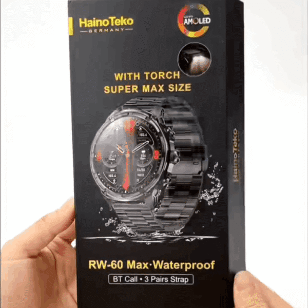 HainoTeko RW-60 Max - Smart Watch avec Grand Écran AMOLED & Lampe Torche – Image 8