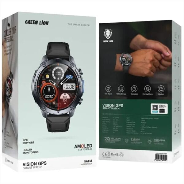 Green Lion Vision GPS - Smart Watch Écran AMOLED 1.43’’ & GPS Intégré
