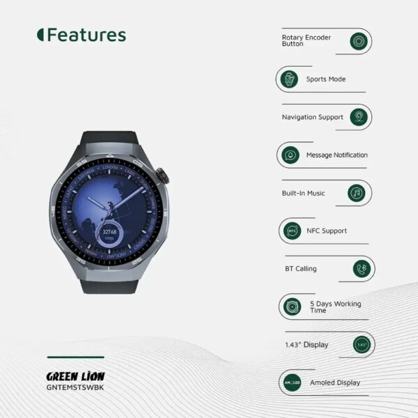 Green Lion Tech Master - Smart Watch Écran AMOLED 1.43’’ & Fonctions Premium – Image 7