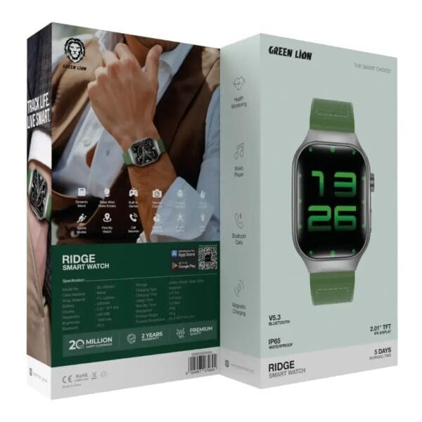 Green Lion Ridge - Smart Watch Écran 2.01’’ & Fonctions Intelligentes