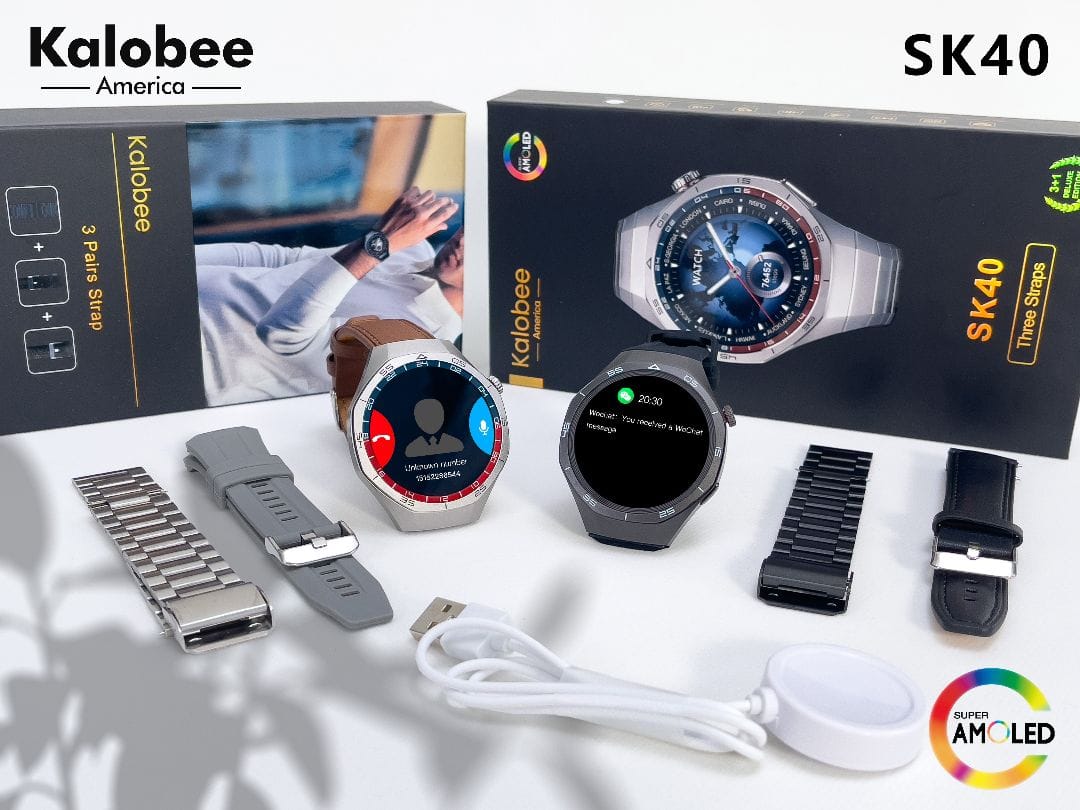 Kalobee SK40 – Smart Watch avec Ecran AMOLED & 3 Bracelets Kalobee SK40 – Smart Watch avec Ecran AMOLED & 3 Bracelets