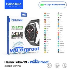 HainoTeko-19 Waterproof – Smart Watch Ecran AMOLED avec 15 jours d’Autonomie