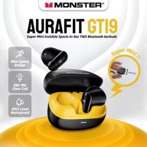 Monster AuraFit GT19 – Écouteurs Bluetooth 5.3 avec ENC
