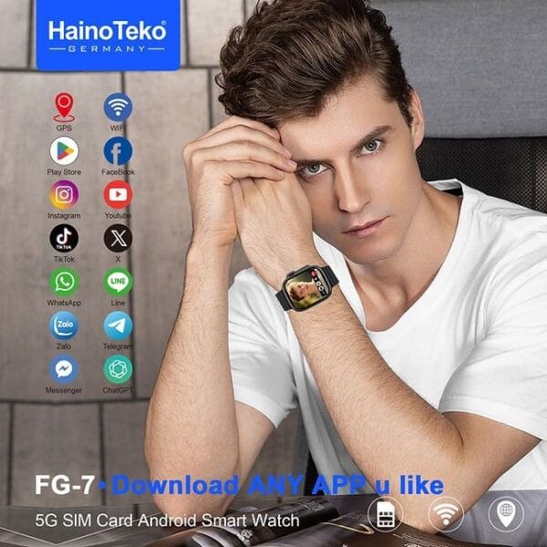HainoTeko FG-7 – Smart Watch Android 5G SIM avec Caméra Rotative – Image 2