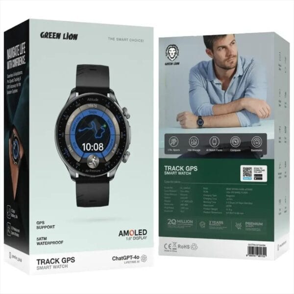 Green Lion Track GPS – Montre Connectée Sportive Écran AMOLED 1.6"