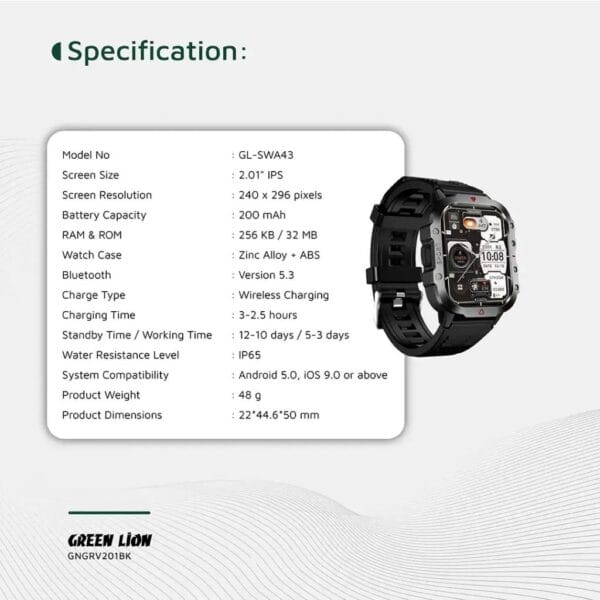 Green Lion Gravix - Smart Watch avec Écran 2.01" IPS – Image 4