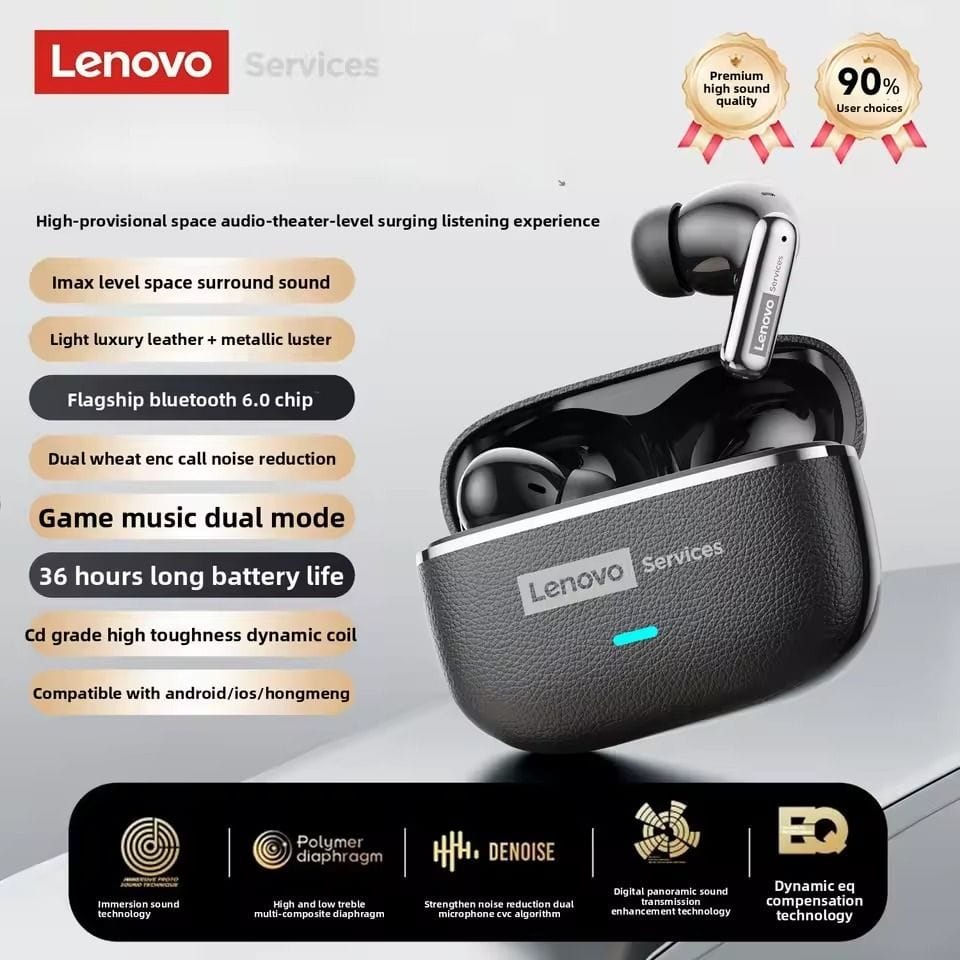 Lenovo LE208 – Écouteurs Bluetooth 6.0 avec ENC pour Gaming Lenovo LE208 – Écouteurs Bluetooth 6.0 avec ENC pour Gaming – Image 2