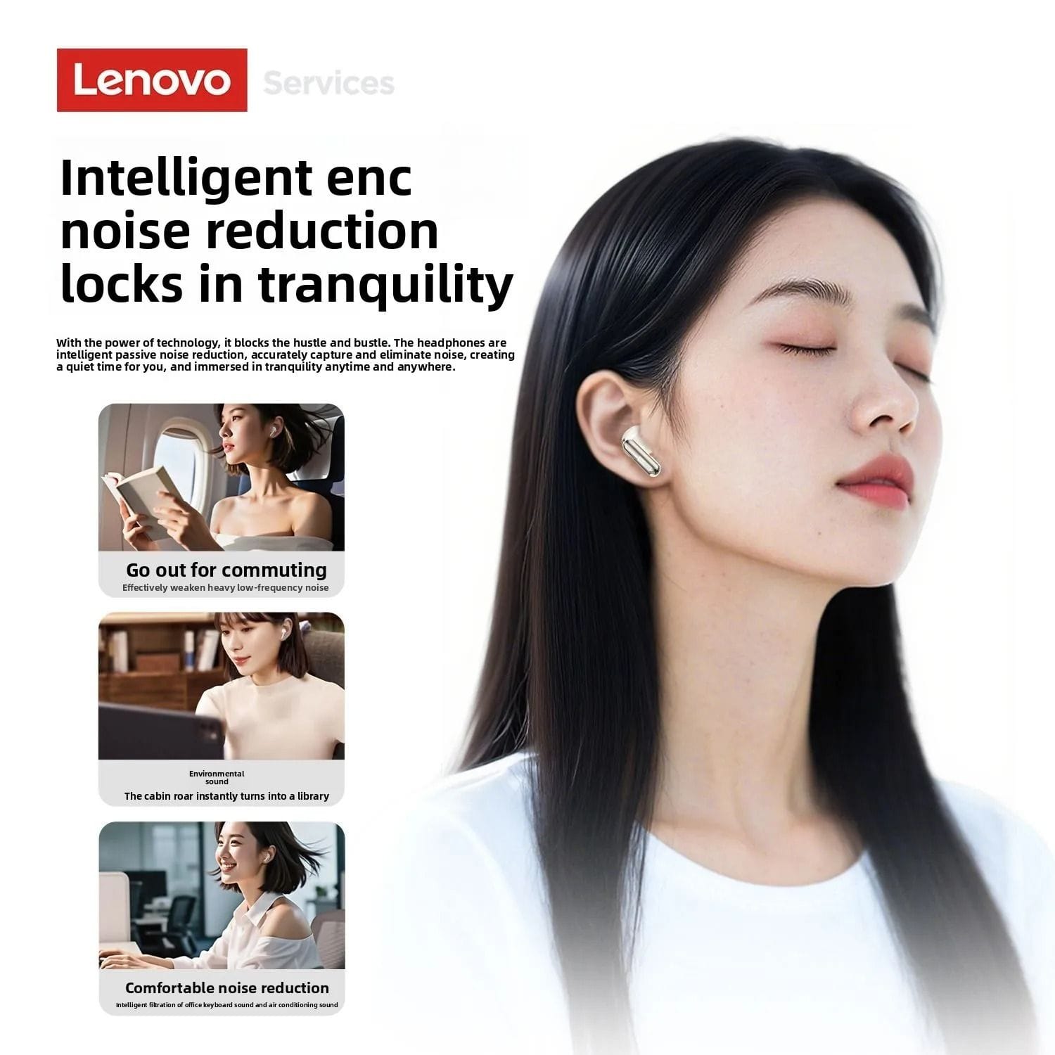 Lenovo LE208 – Écouteurs Bluetooth 6.0 avec ENC pour Gaming Lenovo LE208 – Écouteurs Bluetooth 6.0 avec ENC pour Gaming – Image 3