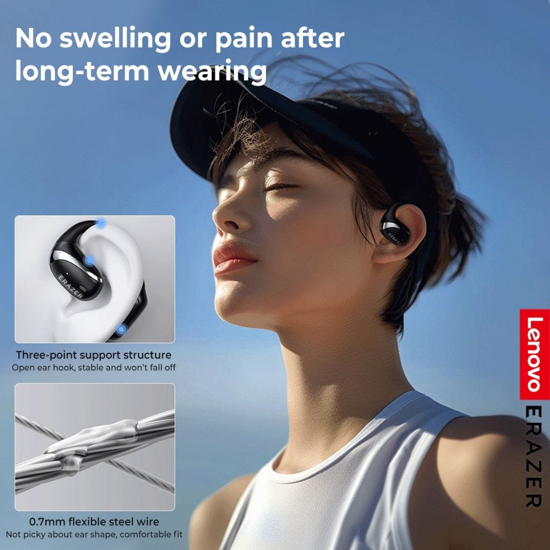 Lenovo Erazer X9 – Écouteurs Bluetooth 5.4 Open-Ear avec Traduction IA pour Sport Lenovo Erazer X9 – Écouteurs Bluetooth 5.4 Open-Ear avec Traduction IA pour Sport – Image 9