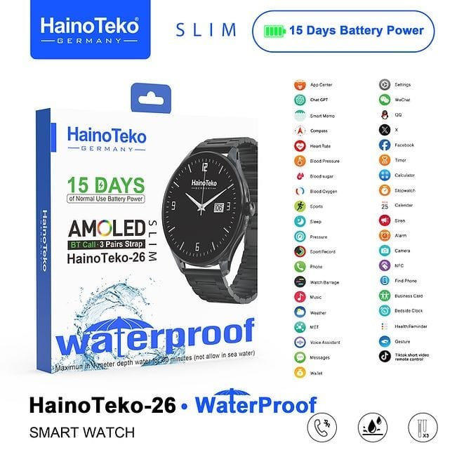 HainoTeko-26 Waterproof – Montre Connectée avec Ecran SLIM AMOLED HainoTeko-26 Waterproof – Montre Connectée avec Ecran SLIM AMOLED – Image 9