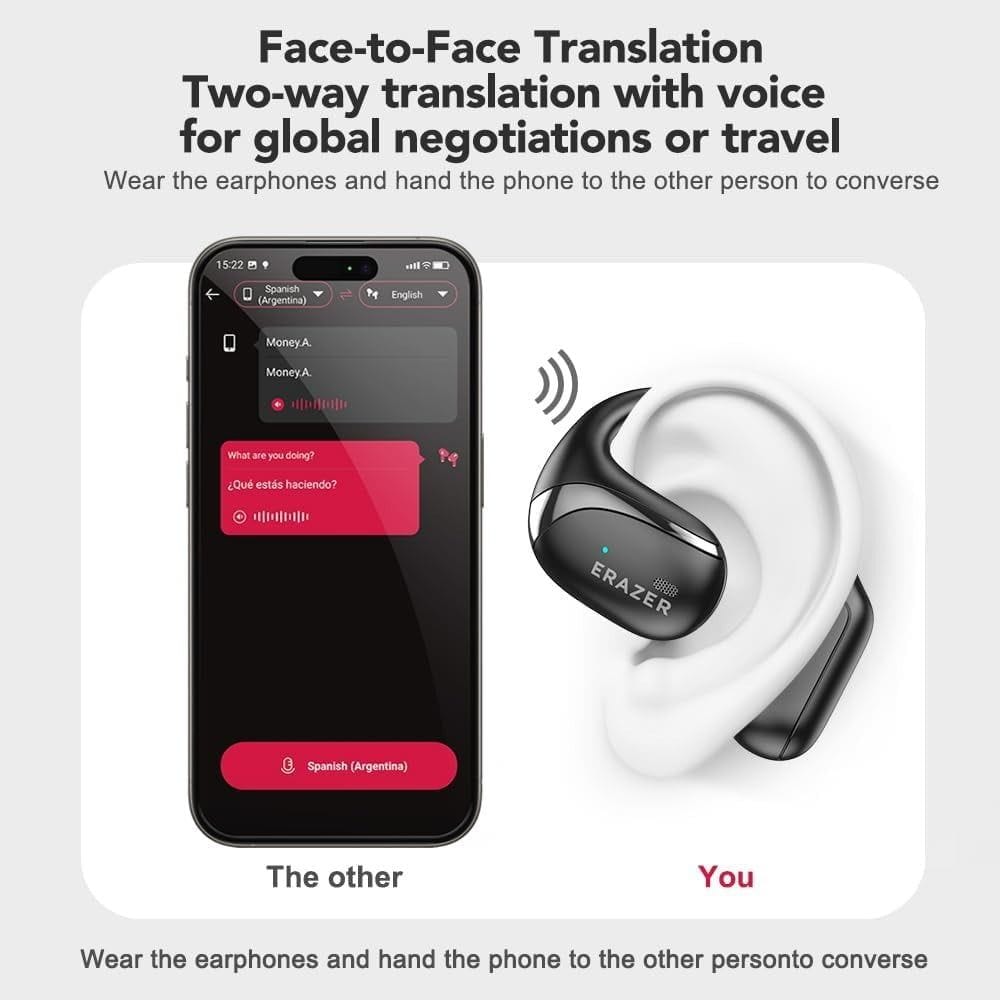Lenovo Erazer X9 – Écouteurs Bluetooth 5.4 Open-Ear avec Traduction IA pour Sport Lenovo Erazer X9 – Écouteurs Bluetooth 5.4 Open-Ear avec Traduction IA pour Sport – Image 15
