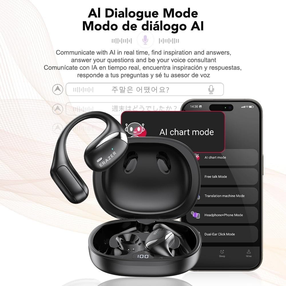 Lenovo Erazer X9 – Écouteurs Bluetooth 5.4 Open-Ear avec Traduction IA pour Sport Lenovo Erazer X9 – Écouteurs Bluetooth 5.4 Open-Ear avec Traduction IA pour Sport – Image 16