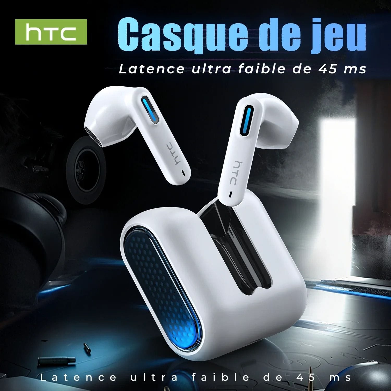 HTC NE49 – Écouteurs Bluetooth 6.0 avec Traduction IA pour Gaming HTC NE49 – Écouteurs Bluetooth 6.0 avec Traduction IA pour Gaming – Image 8