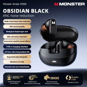 Monster AIRSTAR M300 OWS - Écouteurs Sans Fil Gaming & Sport – Bluetooth 6.0