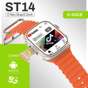 Modio ST14 5G+ – Smart Watch Android Écran 2.2” 6/64Gb avec SIM