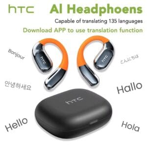 HTC NE12 – Écouteurs Bluetooth 6.0 avec Traduction IA pour Sport 