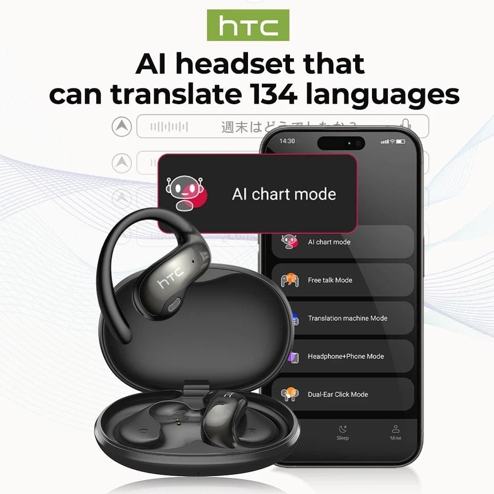 HTC NE19 – Écouteurs Bluetooth 6.0 OWS avec Traduction IA pour Sport HTC NE19 – Écouteurs Bluetooth 6.0 OWS avec Traduction IA pour Sport – Image 4