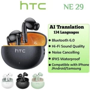 HTC NE29 – Écouteurs Bluetooth 6.0 avec Traduction IA