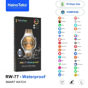 Hainoteko RW-77 - SmartWatch AMOLED | Boussole | 10 Jours d'Autonomie | 3 Bracelets Inclus