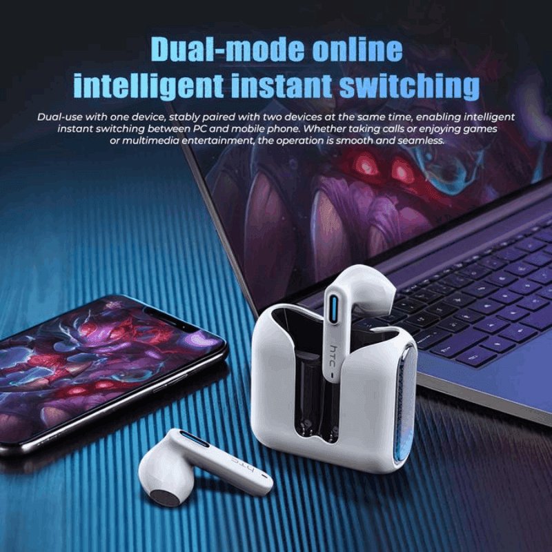 HTC NE49 – Écouteurs Bluetooth 6.0 avec Traduction IA + Mode Gaming HTC NE49 – Écouteurs Bluetooth 6.0 avec Traduction IA + Mode Gaming – Image 7