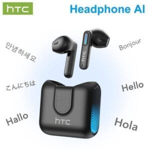 HTC NE49 – Écouteurs Bluetooth 6.0 avec Traduction IA + Mode Gaming
