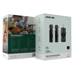 Green Lion GM-80X - Double Microphone Sans Fil 3-en-1 avec Réduction de Bruit