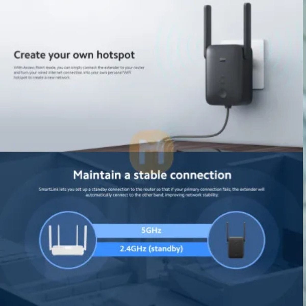 Xiaomi AC1200 – Répéteur Wi-Fi Dual Band 1200 Mbps avec Mode Point d’Accès Xiaomi AC1200 – Répéteur Wi-Fi Dual Band 1200 Mbps avec Mode Point d’Accès – Image 4