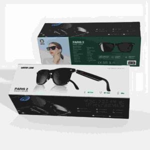 Green Lion Paris 2 – Lunettes Connectées Bluetooth 5.3 avec Audio Intégré & Assistant Vocal IA