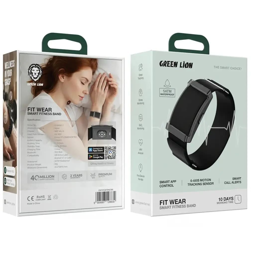 Green Lion Fitwear - Bracelet Connecté Bluetooth 6.0 BLE & Étanchéité 5ATM Green Lion Fitwear - Bracelet Connecté Bluetooth 6.0 BLE & Étanchéité 5ATM – Image 2