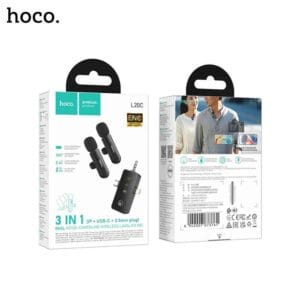 HOCO L20C – Double Microphone Sans Fil 3-en-1 USB-C | Lightning | AUX