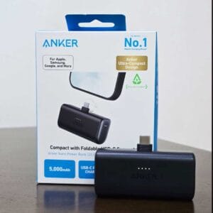 Anker Nano – Power Bank 5000mAh avec Connecteur USB-C Intégré et Charge Rapide 22,5W