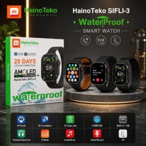 Hainoteko SIFLI-3 – Smartwatch AMOLED 2,02" avec Assistant IA | Traduction | 3 Bracelets