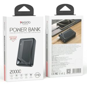 YESIDO YP83 – Power Bank 20000mAh 22.5W Fast Charge avec Écran Digital