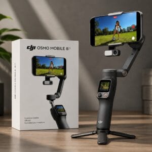 DJI Osmo Mobile 8P – Stabilisateur Smartphone 3 Axes avec ActiveTrack 8.0,Télécommande & FrameTap