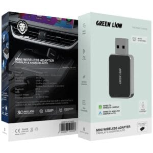 Green Lion Mini Wireless Adapter – CarPlay & Android Auto – Adaptateur Sans Fil