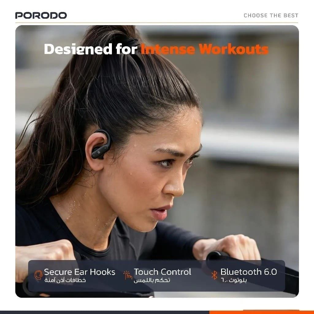 Porodo ActiveX - Pack 2en1 Bracelet Connecté + Écouteurs Bluetooth 6.0 | IP68 | 30 jours d'Autonomie Porodo ActiveX - Pack 2en1 Bracelet Connecté + Écouteurs Bluetooth 6.0 | IP68 | 30 jours d'Autonomie – Image 7