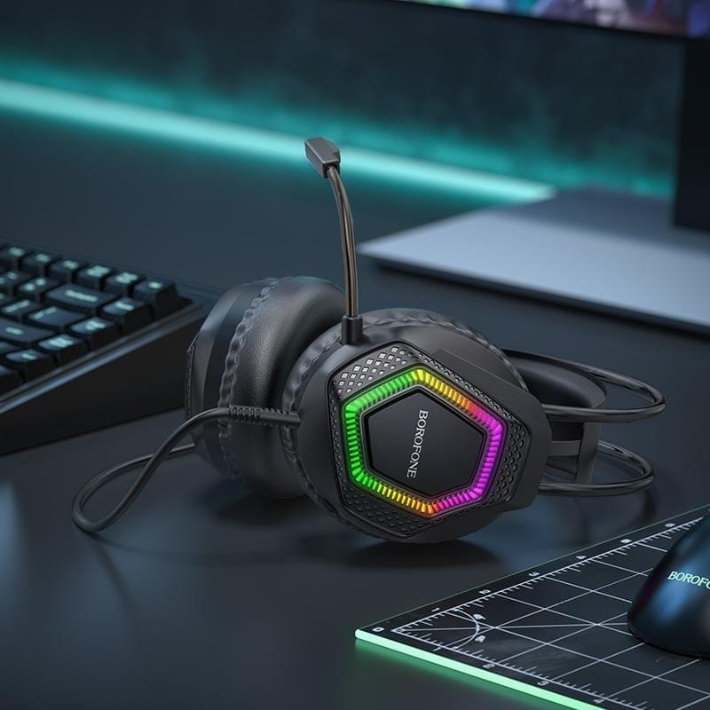 Borofone BO105 Thunder – Casque Gaming | RGB | Microphone | USB + Jack 3,5 mm Borofone BO105 Thunder – Casque Gaming | RGB | Microphone | USB + Jack 3,5 mm – Image 3