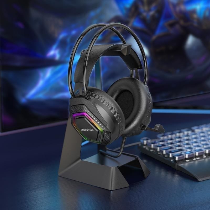 Borofone BO105 Thunder – Casque Gaming | RGB | Microphone | USB + Jack 3,5 mm Borofone BO105 Thunder – Casque Gaming | RGB | Microphone | USB + Jack 3,5 mm – Image 2