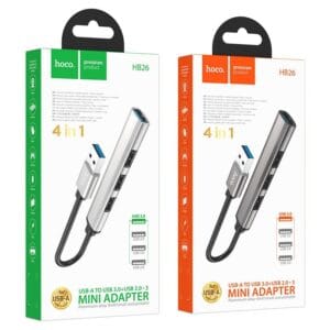 HOCO HB26 – Adaptateur Hub USB 4-en-1 pour PC