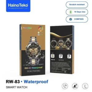 HainoTeko RW-83 – Montre Connectée AMOLED avec 3 Bracelets & 10 Jours d'Autonomie