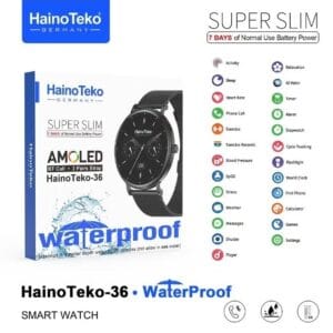 HainoTeko-36 Super Slim – SmartWatch AMOLED avec un Design ultra-fin