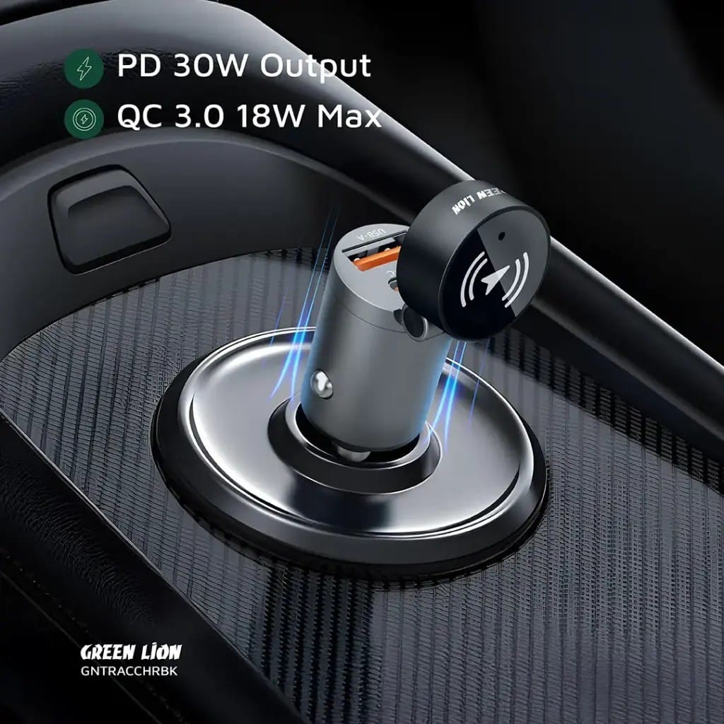 Green Lion Tracker – Chargeur de Voiture Double Port PD 30W + QC 22.5W avec Traceur Bluetooth Green Lion Tracker – Chargeur de Voiture Double Port PD 30W + QC 22.5W avec Traceur Bluetooth – Image 3