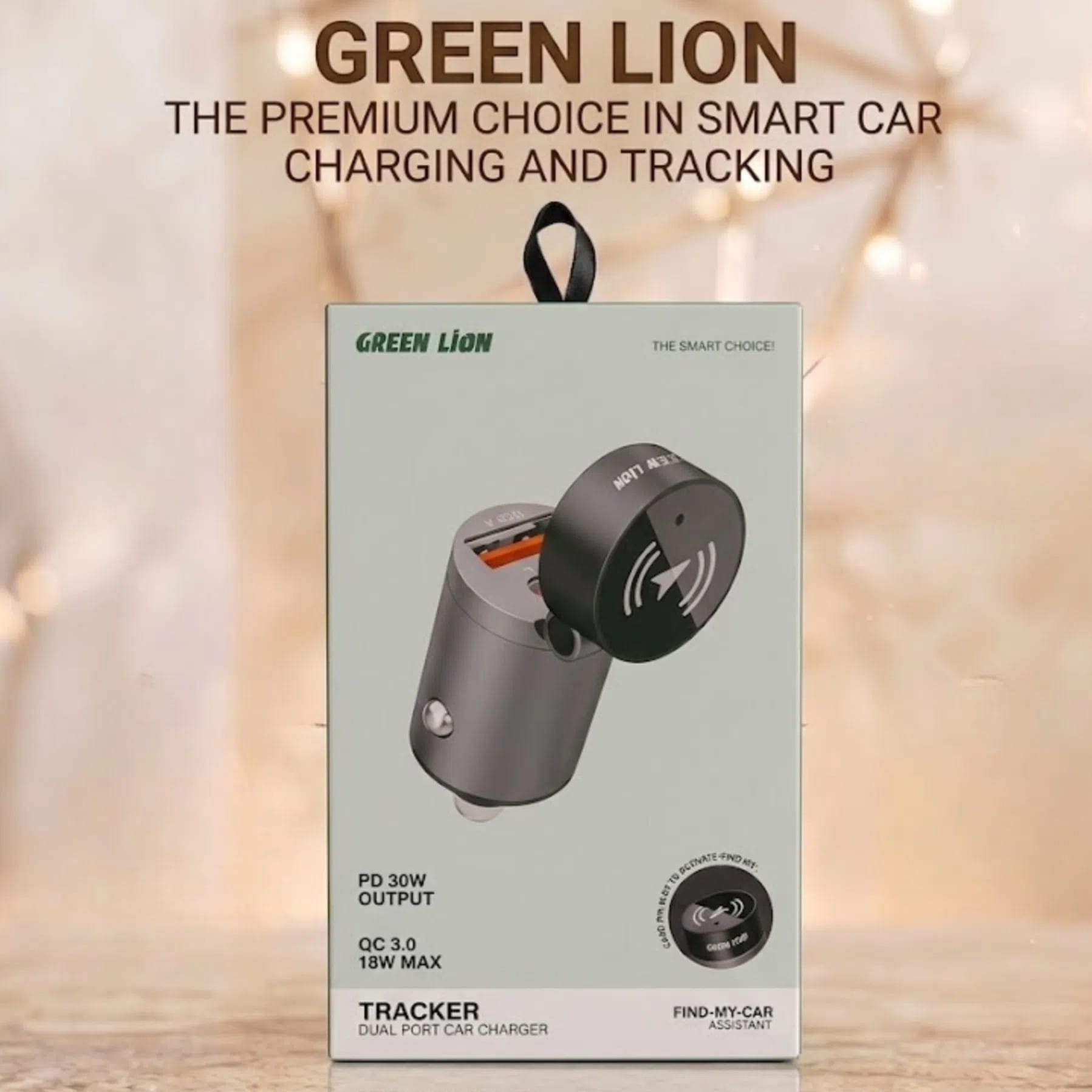 Green Lion Tracker – Chargeur de Voiture Double Port PD 30W + QC 22.5W avec Traceur Bluetooth Green Lion Tracker – Chargeur de Voiture Double Port PD 30W + QC 22.5W avec Traceur Bluetooth – Image 9