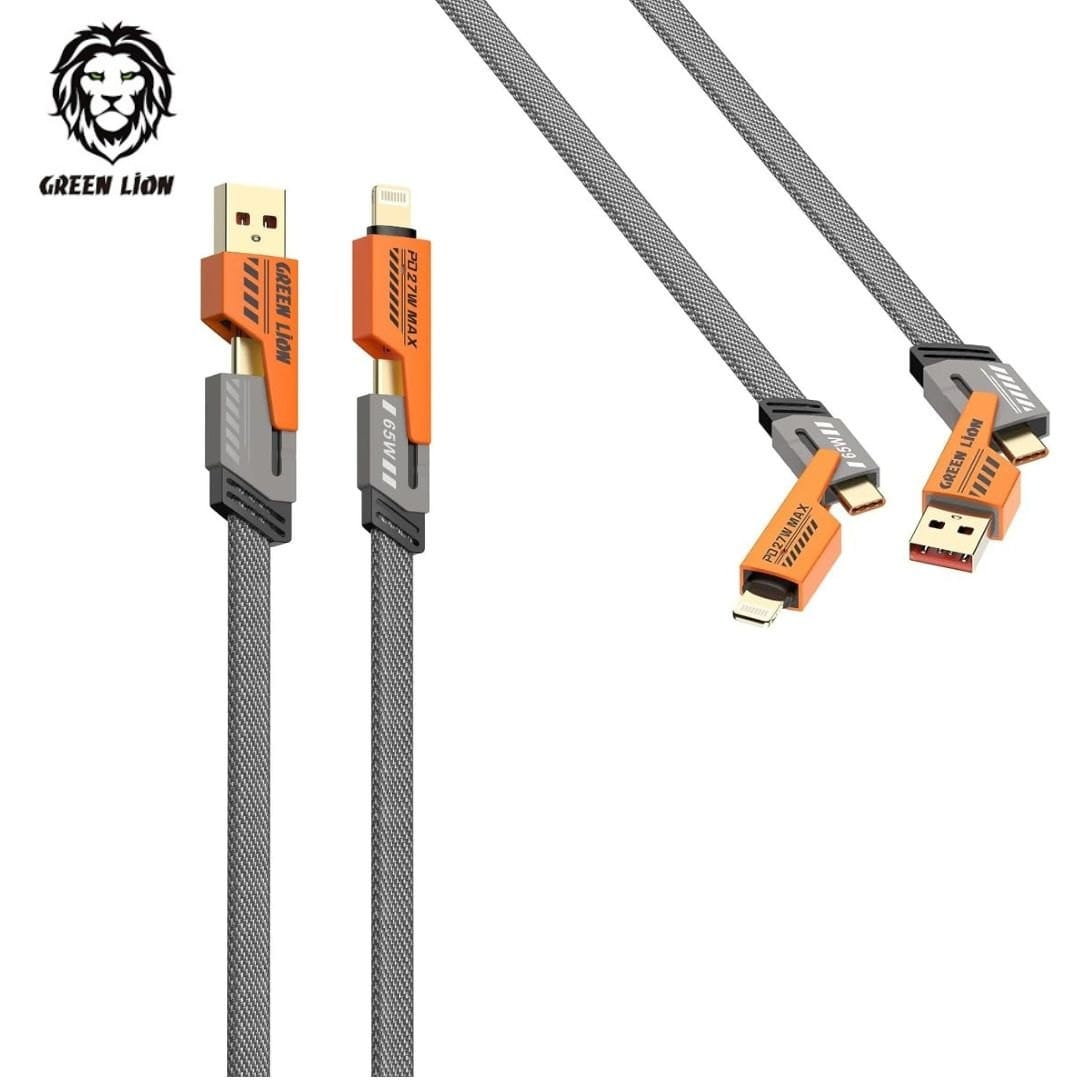 Green Lion Braided 2-en-2 1,2 m – Câble 65 W avec USB-C + Lightning Green Lion Braided 2-en-2 1,2 m – Câble 65 W avec USB-C + Lightning – Image 2