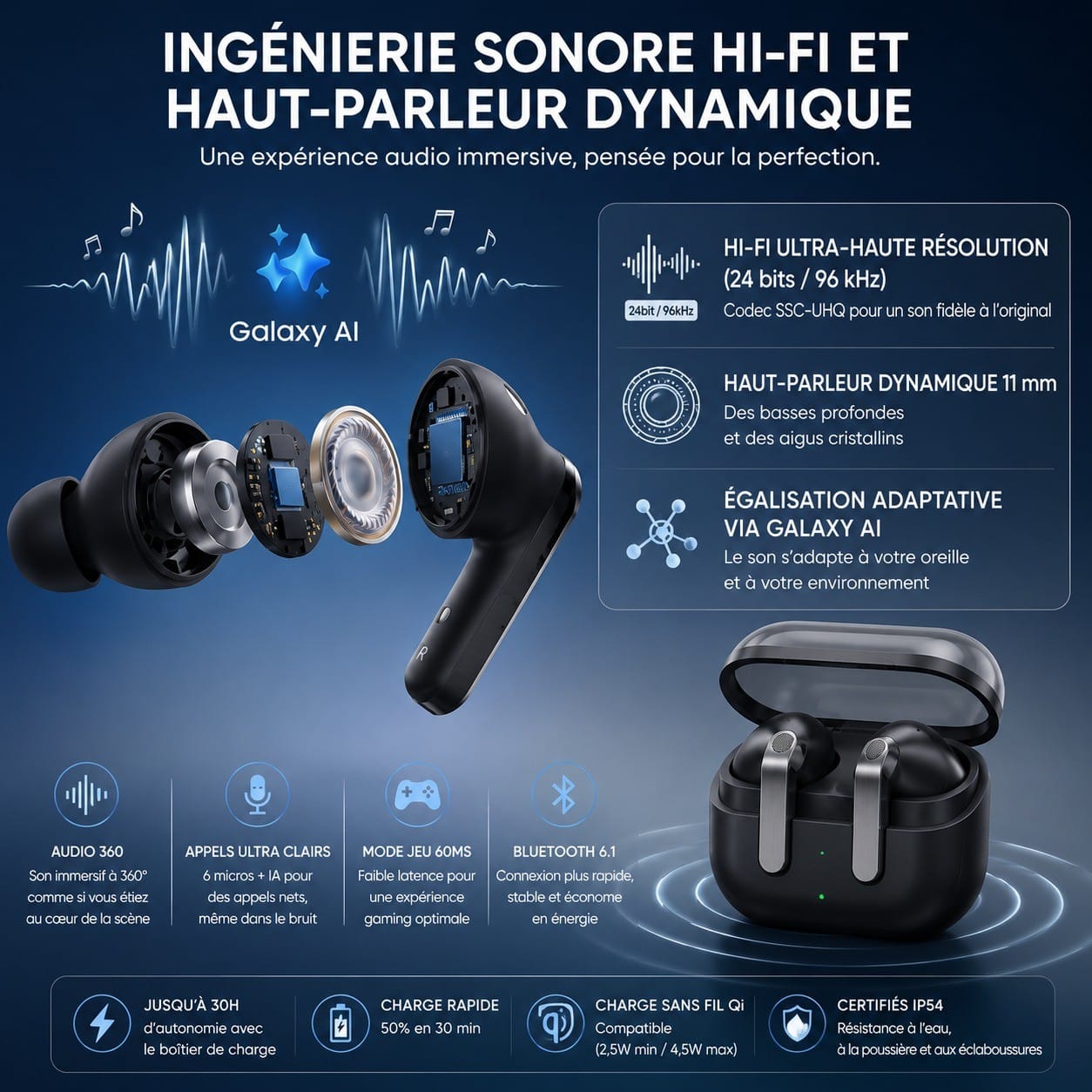 Samsung Galaxy Buds4 – Écouteurs Bluetooth 6.1 avec ANC Adaptatif & Galaxy AI Samsung Galaxy Buds4 – Écouteurs Bluetooth 6.1 avec ANC Adaptatif & Galaxy AI – Image 15