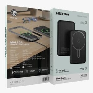 Green Lion Malaga – Power Bank MagSafe 10000mAh avec PD20W & QC3.0